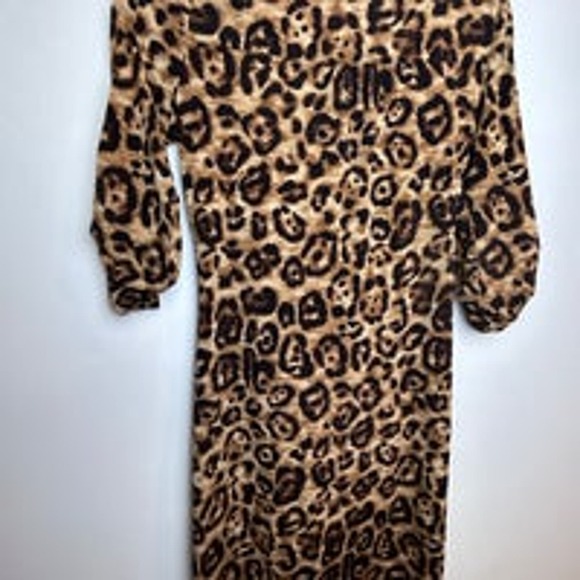 INC International Concepts Cheetah Business Dress Button Down in Front Sz Small - Picture 6 of 9